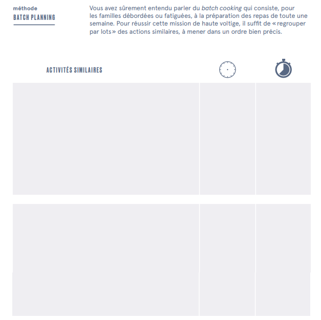 La méthode du batch planning dans le Carnet du Temps