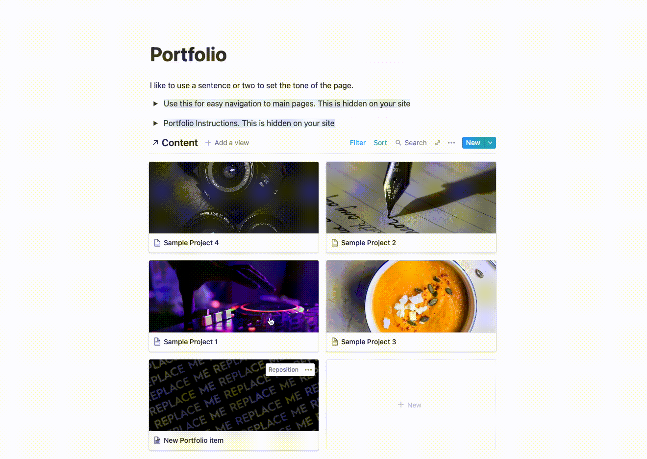 Display a featured project on the Home page