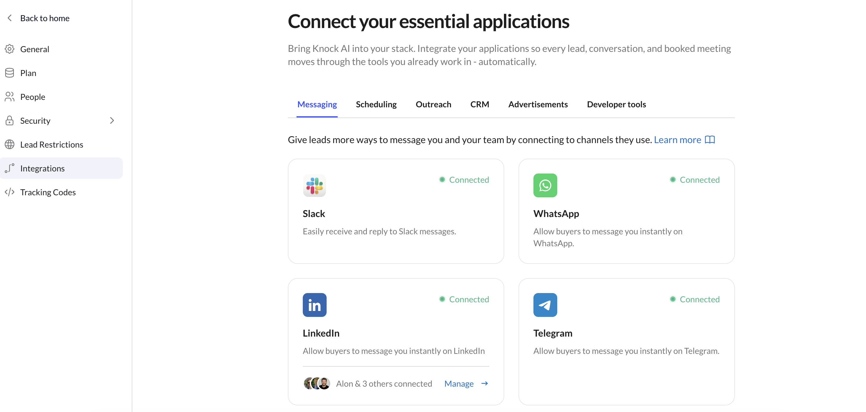 Administration Settings in Knock AI: Access, Security & Integrations