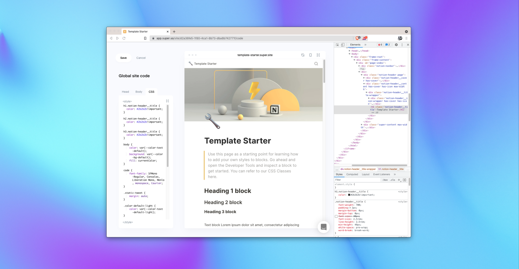 How to create & publish a Super site template