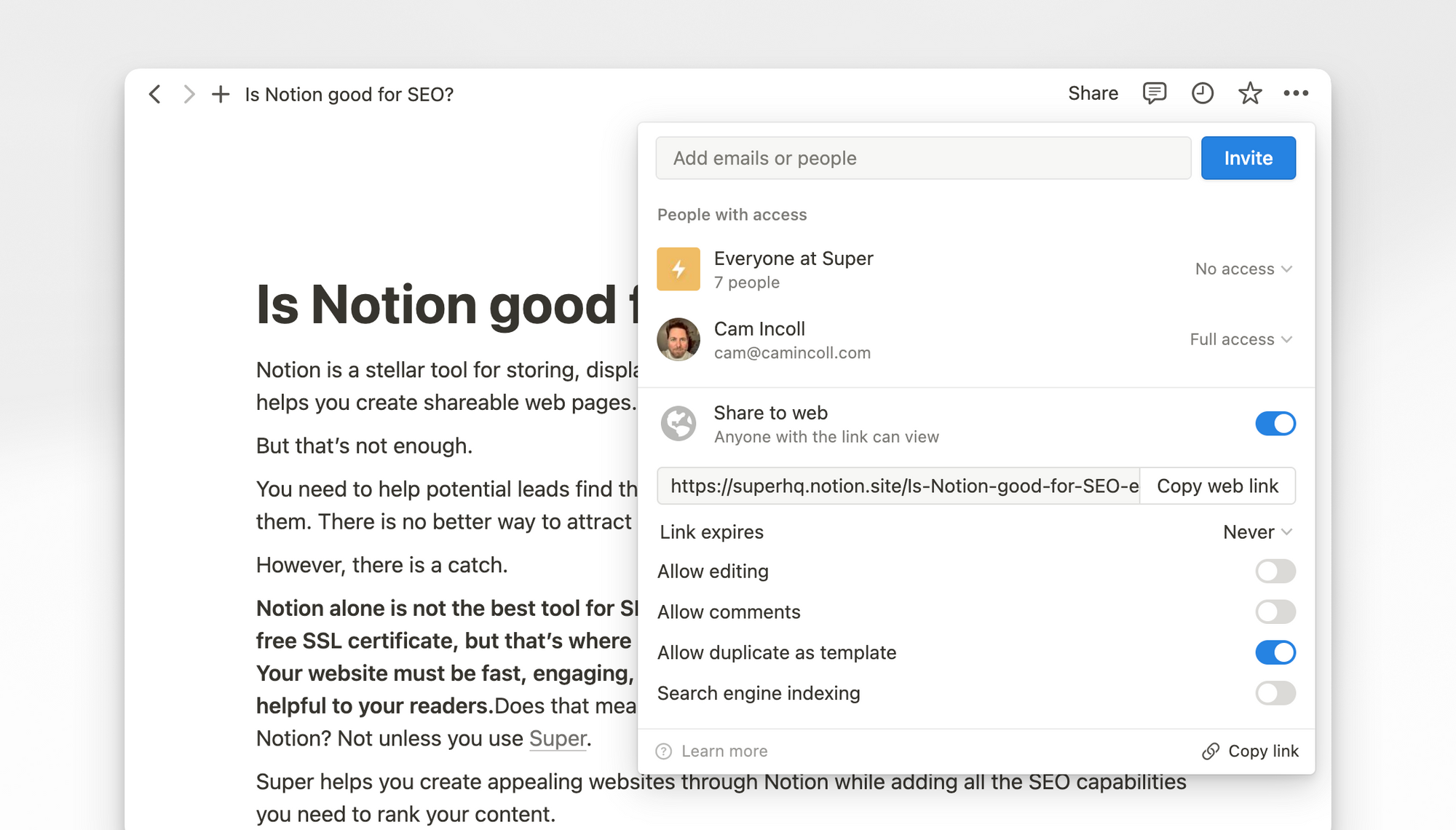 Is Notion good for SEO?