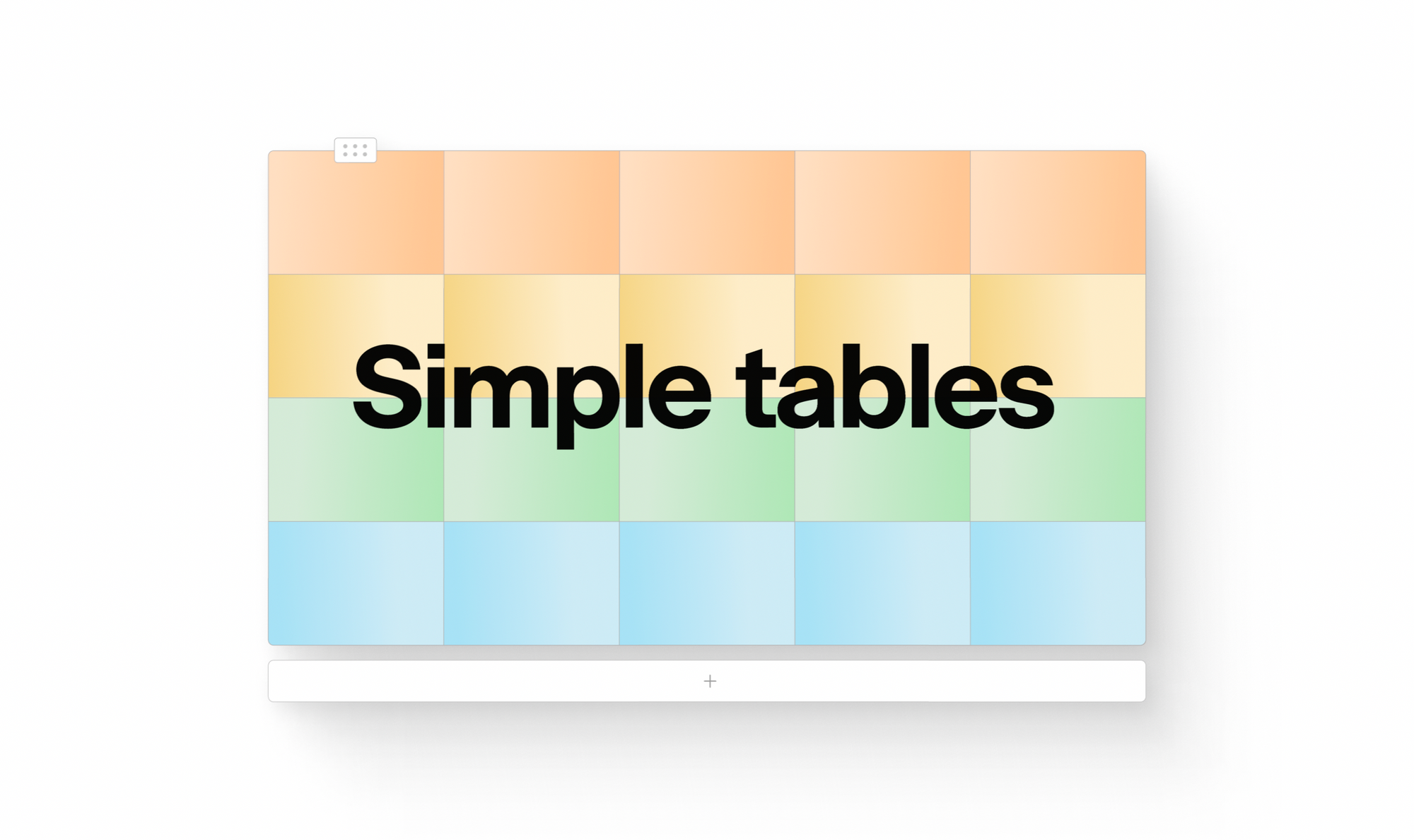 A quick guide to using simple tables