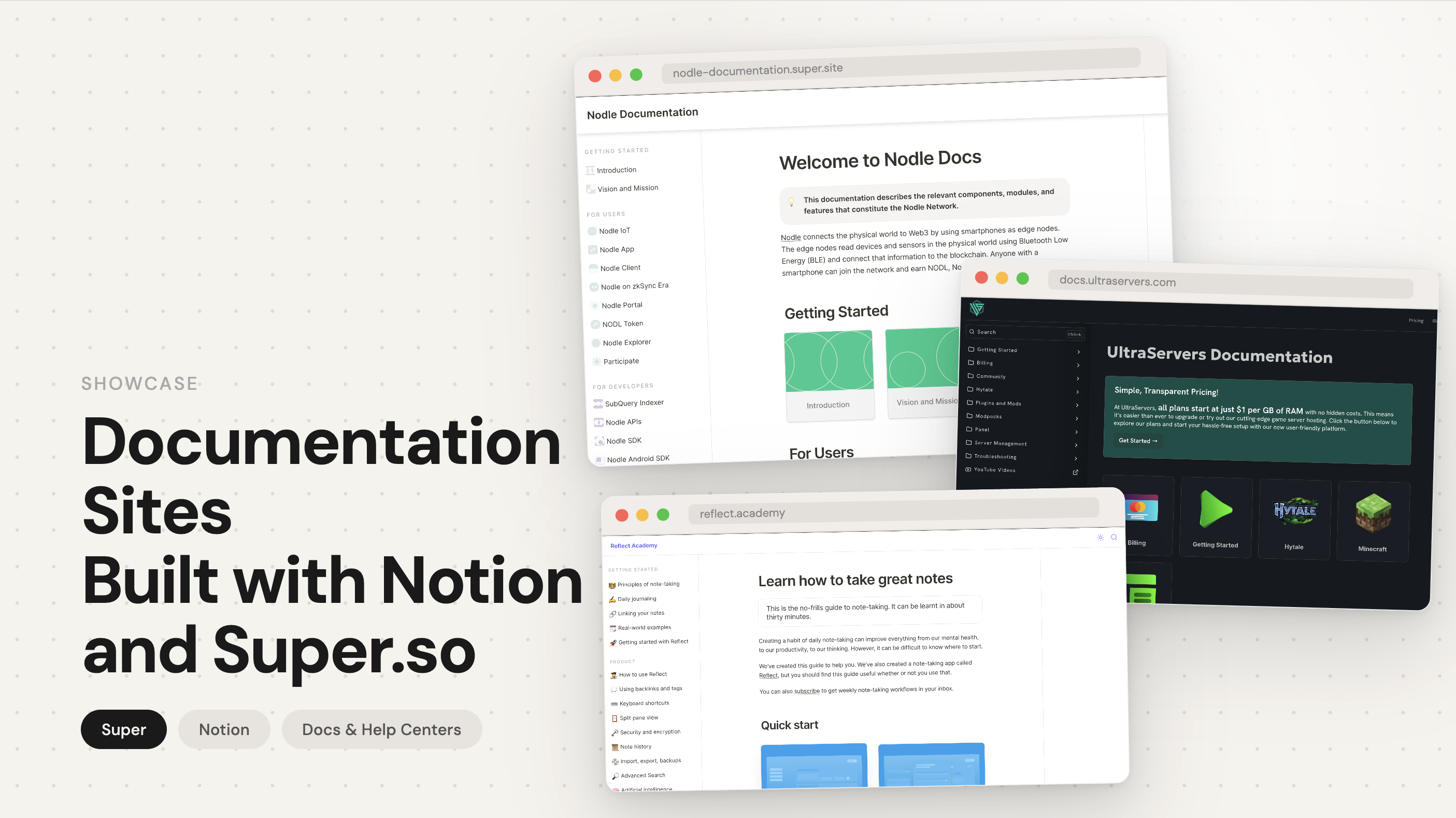 Beautiful Documentation Sites Built with Notion and Super