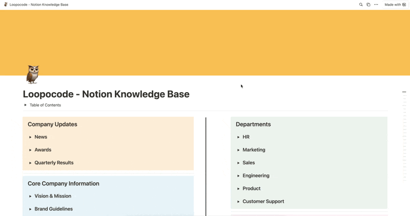 search knowledge base in notion