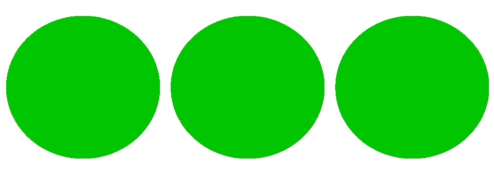 Three green discs