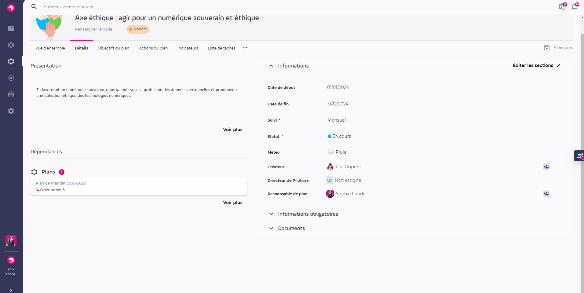 Section Documents - Ajouter, afficher, rechercher, télécharger et supprimer un document.