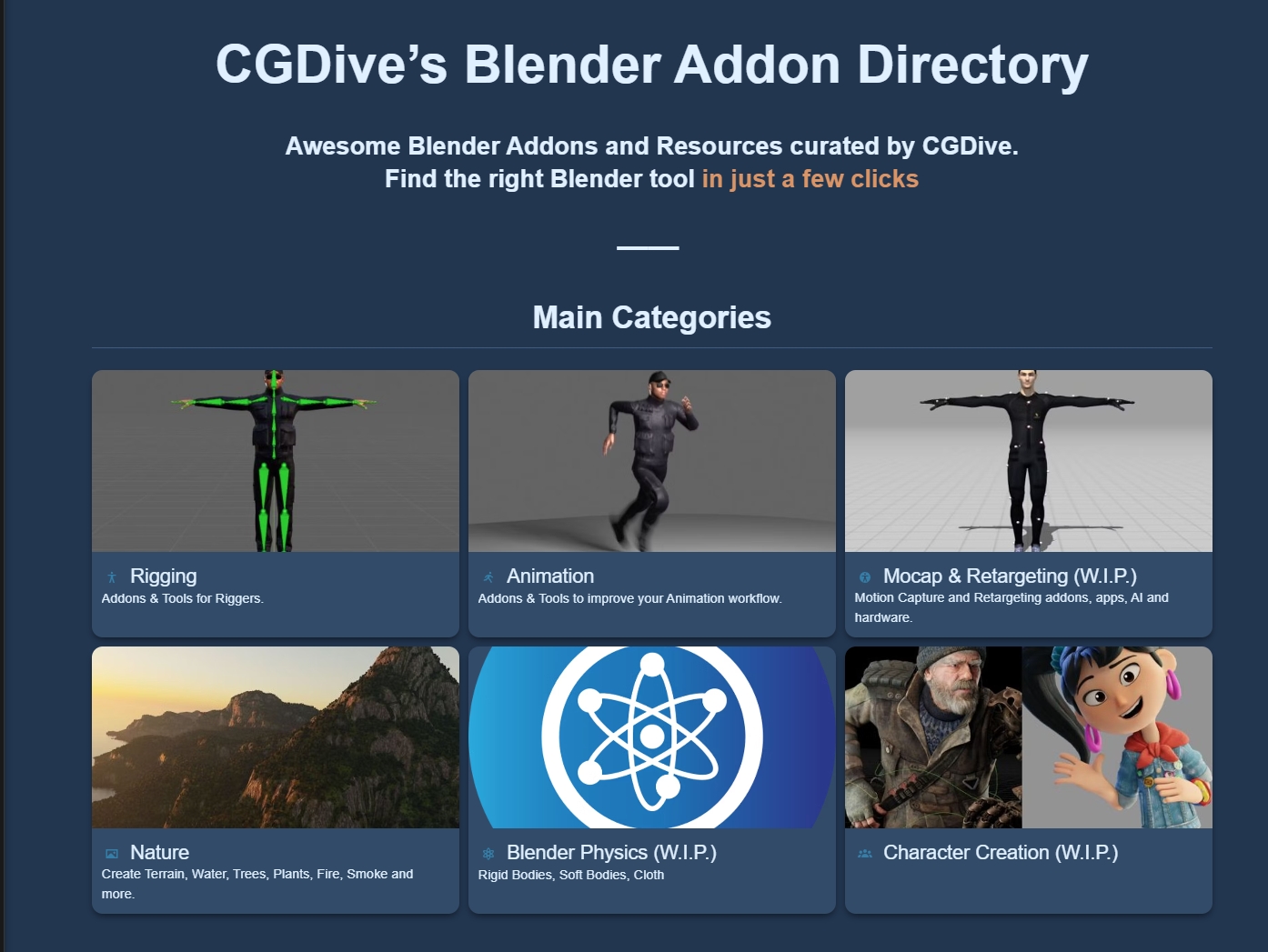 CGDive’s Blender Addon Directory