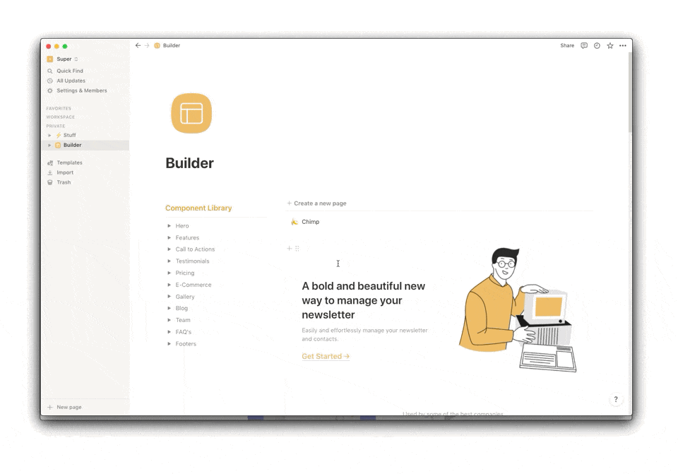 Turning your page into a site and adding a theme with Super